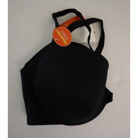 Warner's RB2561A Women's Sz 38B Black No Side Effects Front-Close Underwire Bra - Picture 3 of 3